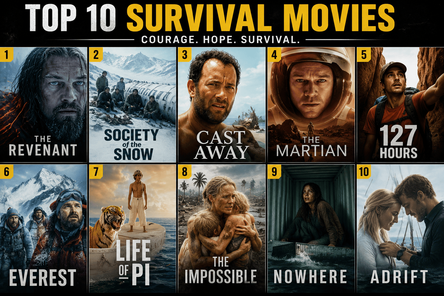 Top 10 Survival Movies