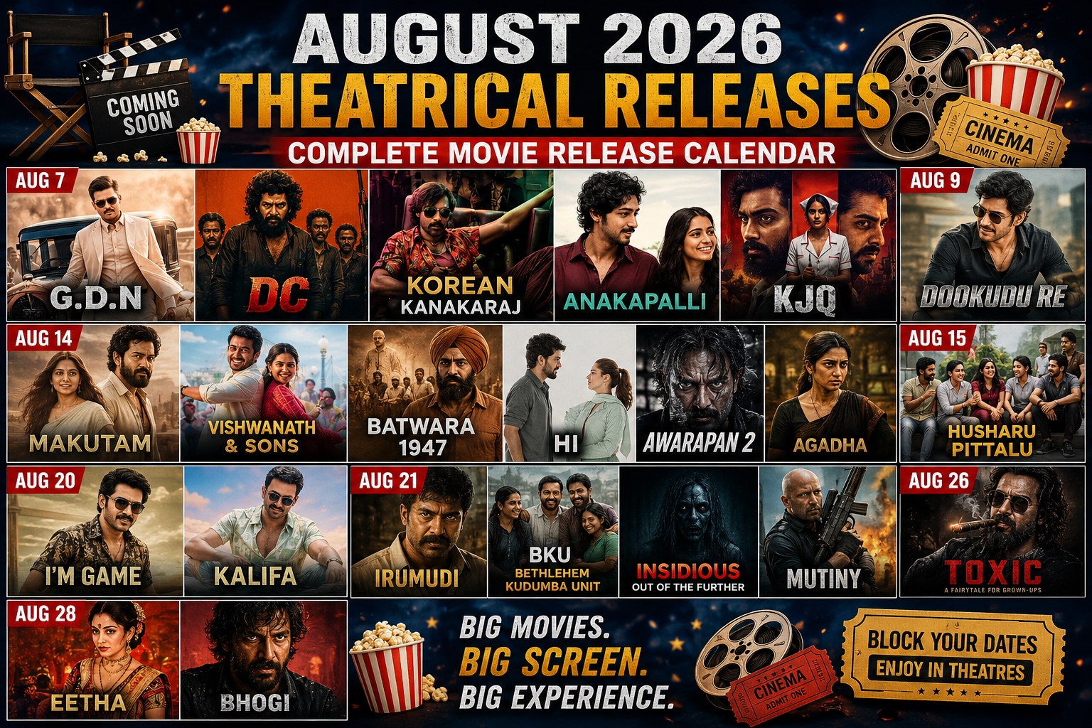 August 2026 Theatrical Releases