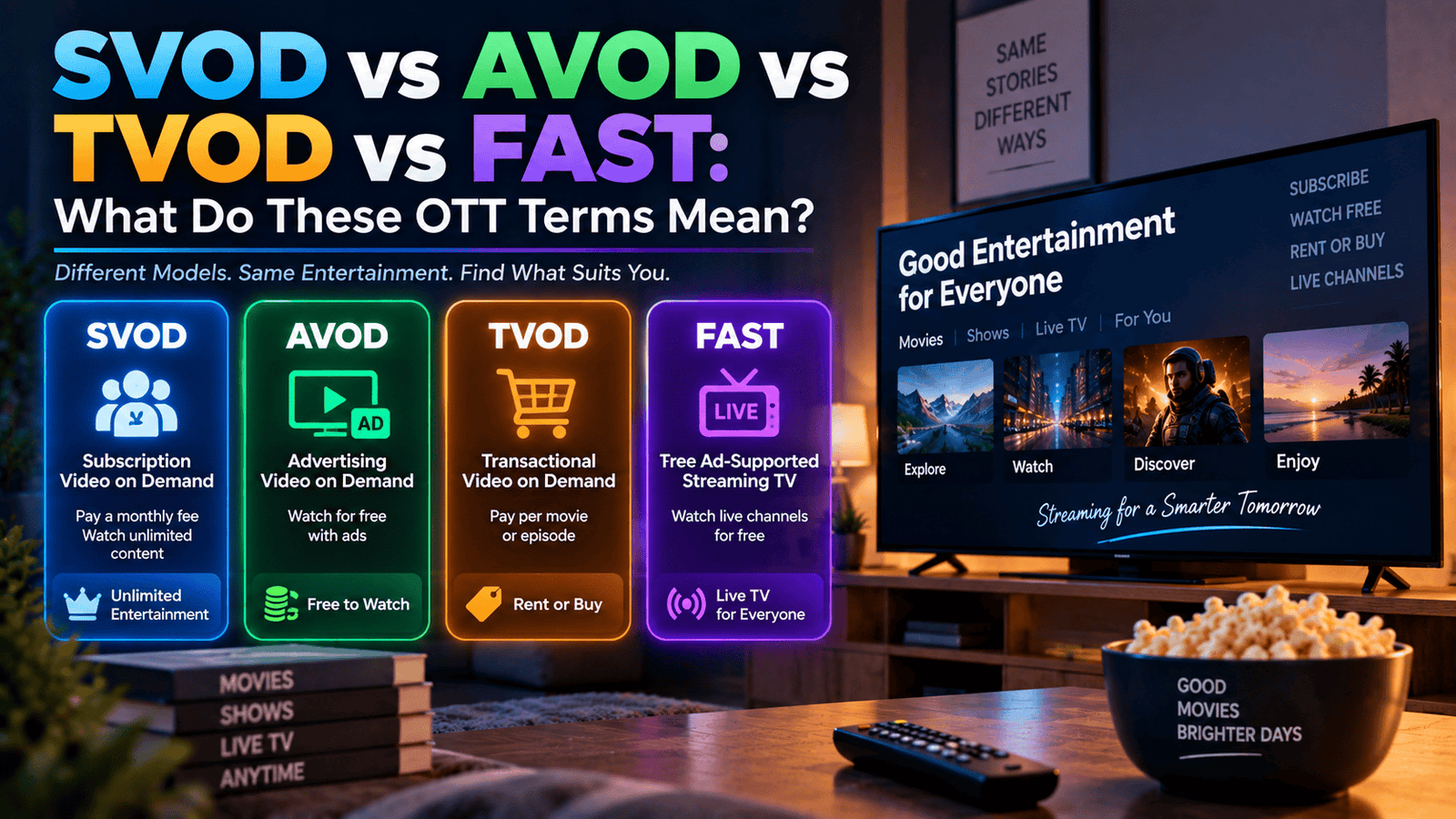 SVOD vs AVOD vs TVOD vs FAST